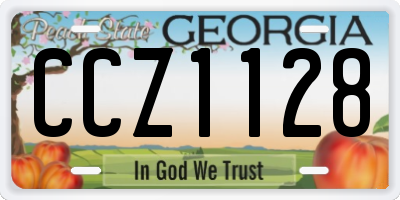 GA license plate CCZ1128