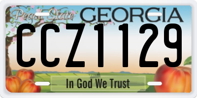 GA license plate CCZ1129