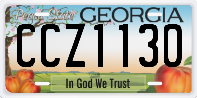 GA license plate CCZ1130