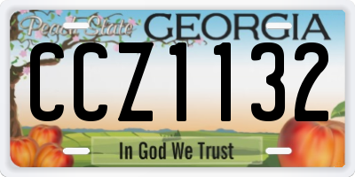 GA license plate CCZ1132