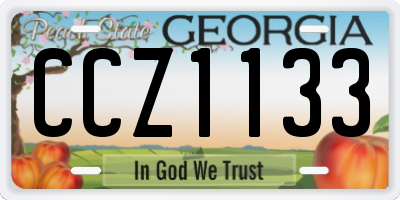 GA license plate CCZ1133