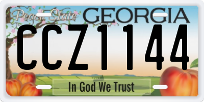 GA license plate CCZ1144