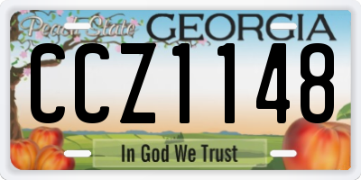 GA license plate CCZ1148