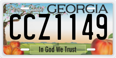 GA license plate CCZ1149