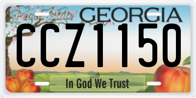 GA license plate CCZ1150