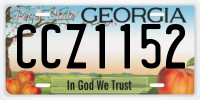 GA license plate CCZ1152