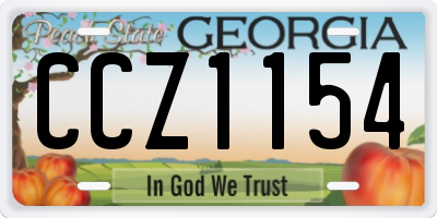 GA license plate CCZ1154