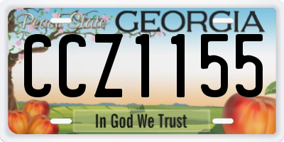 GA license plate CCZ1155