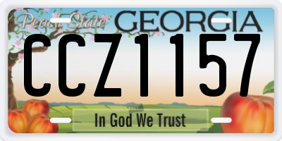 GA license plate CCZ1157