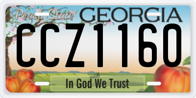 GA license plate CCZ1160