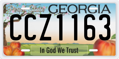 GA license plate CCZ1163