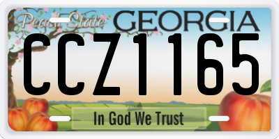 GA license plate CCZ1165