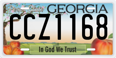 GA license plate CCZ1168
