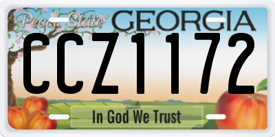GA license plate CCZ1172