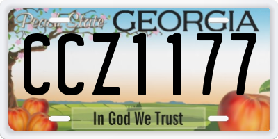 GA license plate CCZ1177