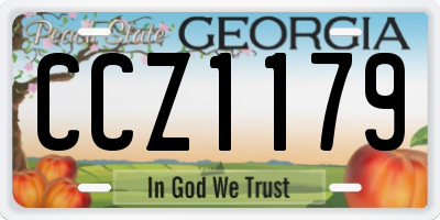 GA license plate CCZ1179