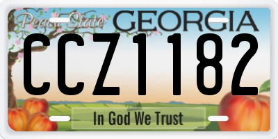 GA license plate CCZ1182