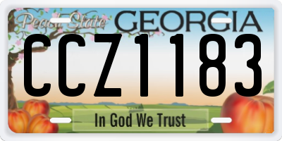 GA license plate CCZ1183