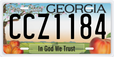 GA license plate CCZ1184