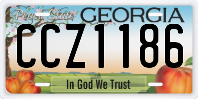 GA license plate CCZ1186