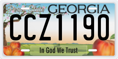 GA license plate CCZ1190