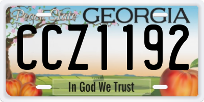GA license plate CCZ1192