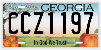 GA license plate CCZ1197