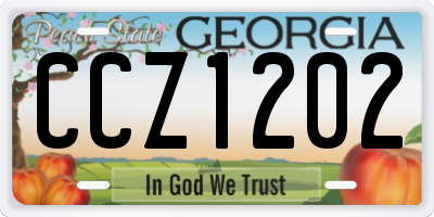 GA license plate CCZ1202