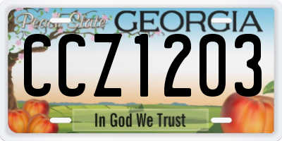 GA license plate CCZ1203
