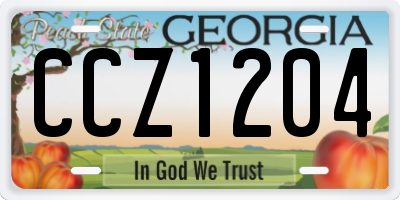 GA license plate CCZ1204