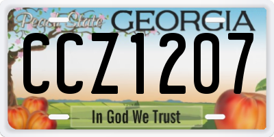 GA license plate CCZ1207