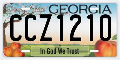 GA license plate CCZ1210