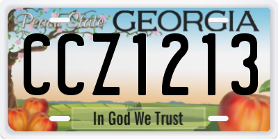 GA license plate CCZ1213