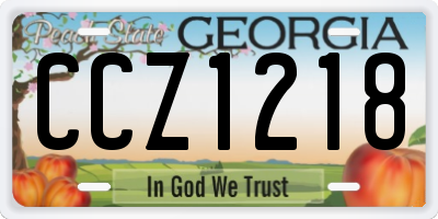 GA license plate CCZ1218