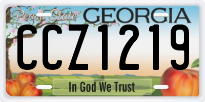 GA license plate CCZ1219