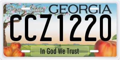 GA license plate CCZ1220