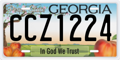GA license plate CCZ1224