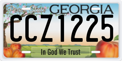 GA license plate CCZ1225