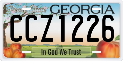 GA license plate CCZ1226