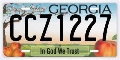 GA license plate CCZ1227