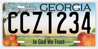 GA license plate CCZ1234