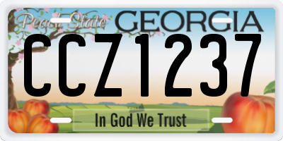 GA license plate CCZ1237