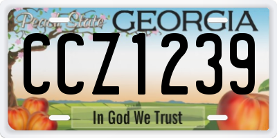 GA license plate CCZ1239