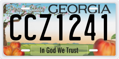 GA license plate CCZ1241