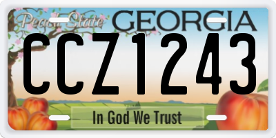 GA license plate CCZ1243