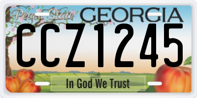 GA license plate CCZ1245