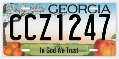 GA license plate CCZ1247
