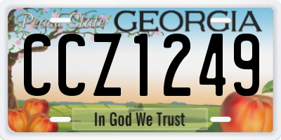 GA license plate CCZ1249