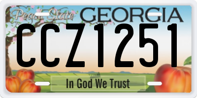 GA license plate CCZ1251