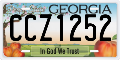 GA license plate CCZ1252